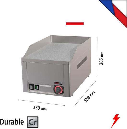 Alfa Frost Πλατώ Ψησίματος Χρωμίου 3kW με Λεία Πλάκα