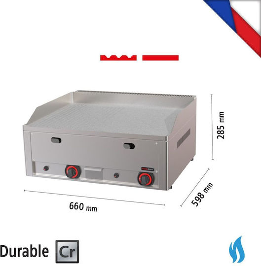 Alfa Frost Chromium Flat Top Griddle 8kW with Flat and Ribbed Grill Plates