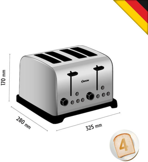 Alfa Frost Gewerbliche Toaster Pop-Up 1,48 kW