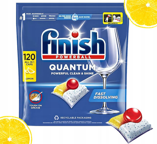 Finish Quantum All-in-1 120 Капсули за Съдомиялна Екологични