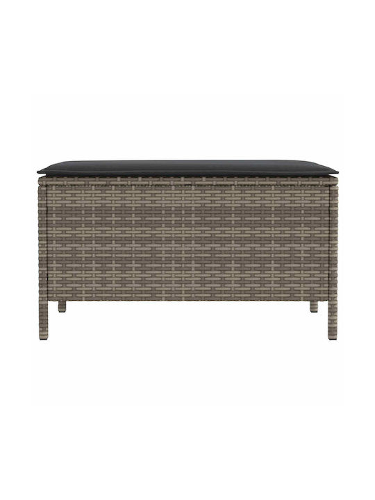 Gartenhocker Würfel Außengebiet Rattan mit Kissen Graues 80x38x45cm