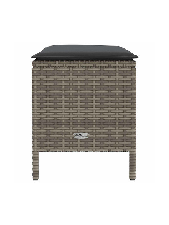 Gartenhocker Würfel Außengebiet Rattan mit Kissen Graues 80x38x45cm