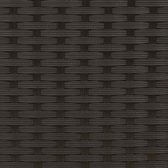Garden Stool Cube Outdoor Rattan with Cushion Black and Cream 80x38x45cm