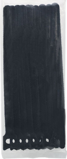 Clema Cablu Velcro 200 X 12 Mm Organizator Textil Cablu Negru Set 10 Buc