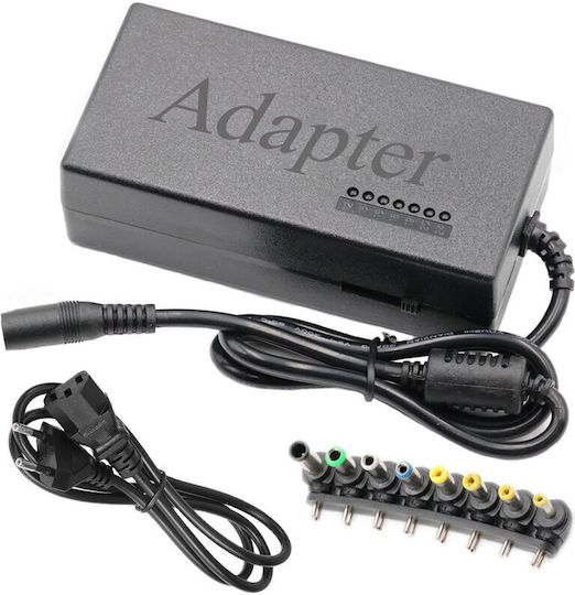 Mercaton Universal Laptop Charger 8 Connector Tips 12-24v 96w Black