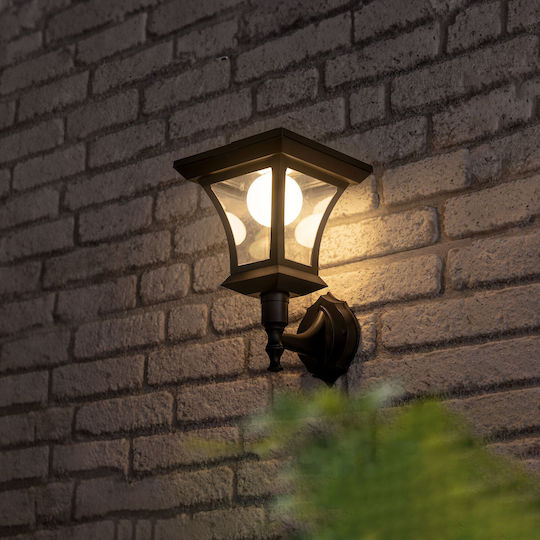 Lumină Solară de Perete 50lm cu Lumină Albă Caldă IP44 21x21cm