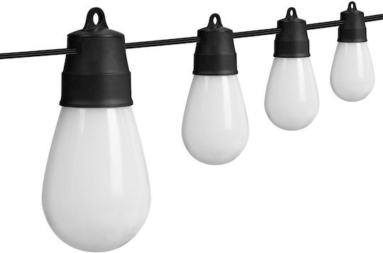 Set 30 Lămpi Solare Suspendate Ghirlandă 1.3W RGBW Bluetooth cu Fotocelulă și Telecomandă IP65