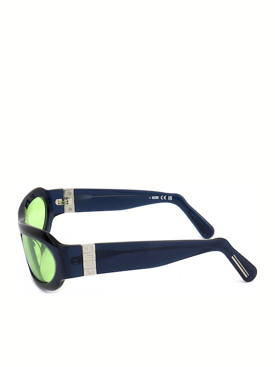 GCDS Unisex Sunglasses With Blue Frame And Green Lens GD0045