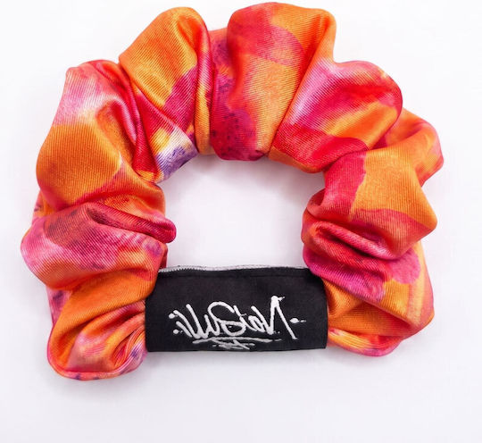 Illusion Rt Scrunchie Орхидеи Цветя Ластик За Коса Многоцветен