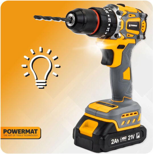 Powermat PM-WA-21V-2M Ударна Отвертка На Батерия Безчетков 21V 2x2Ah