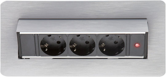 Steckdosenleiste 3 Fach mit Kabel 1,5 m Silber