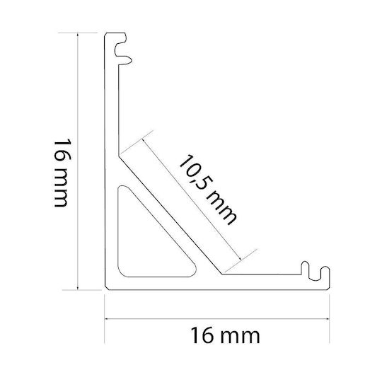 Profil De Aluminiu Pentru Bandă LED 1m Colțar Șină Bandă LED 16x16mm Montaj Colțar Protecție Răcire Bandă