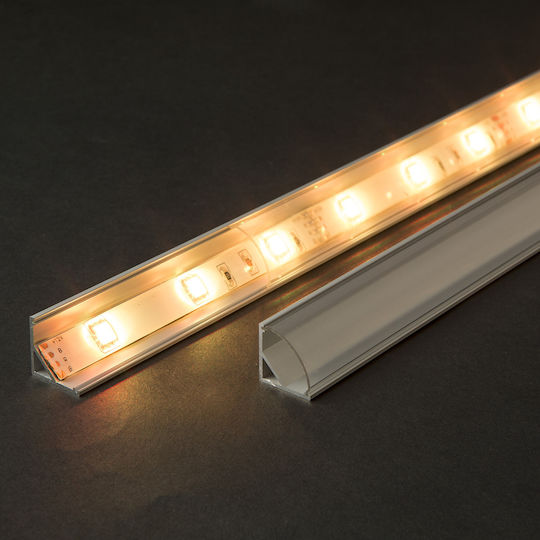 Acoperire Transparentă Pentru Profil Led Colțar 1m Difuzor Bandă Led Policarbonat Compatibil Cu Profil De Aluminiu