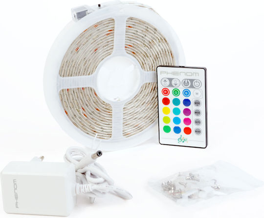 Bandă LED Impermeabilă 12V RGB Lumină 5m Tip SMD5050 cu Telecomandă