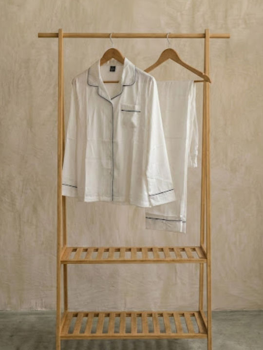 Zizo Set Pijamale pentru Femei White Ivory