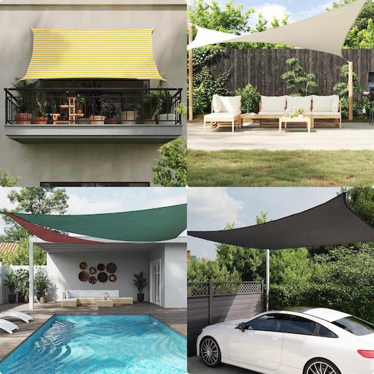vidaXL Square Shade Sail Yellow with PU Coating 3x3m