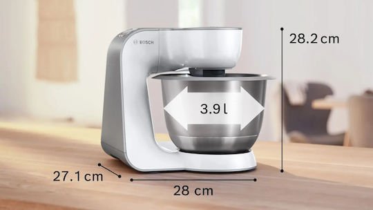 Bosch Serie 4 Κουζινομηχανή 1000W με Ανοξείδωτο Κάδο 3.9lt