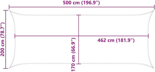 vidaXL Rectangular Gray Shade Sail 2x5m