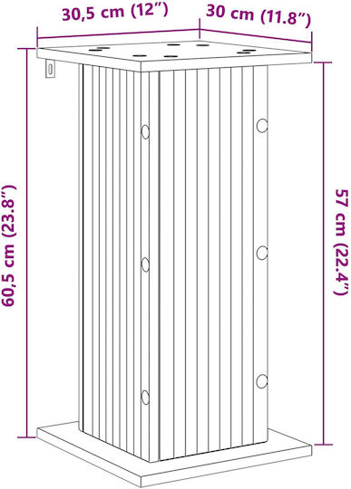 vidaXL Дървени Цветарници Сиви 30.5x30x60.5см 2 Броя