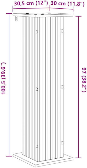 vidaXL Βάσεις Γλάστρας Ξύλινες Γκρι 30.5x30x100.5εκ. 2τμχ