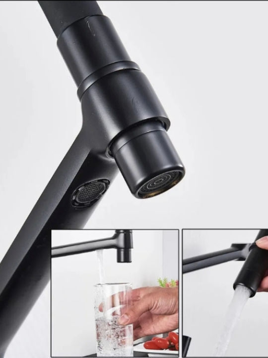 Stocco Sanitary U-Shaped Counter Kitchen Faucet Black