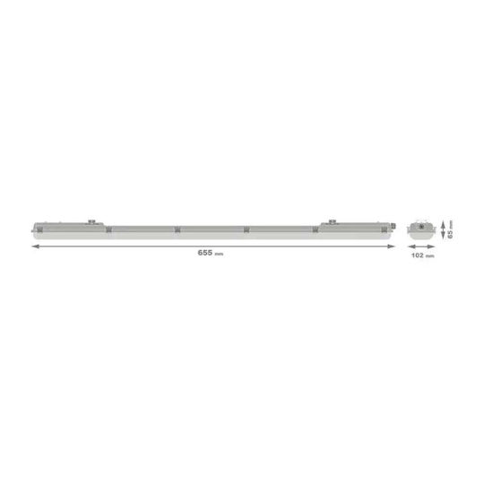Corp de Iluminat Led Rezistent la Umiditate E Ip65 600 E 2xLamp Ip65 Ledvance