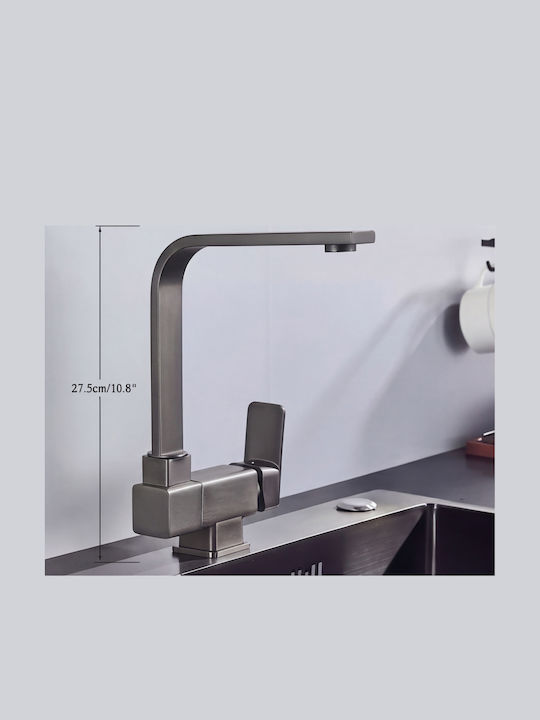 Stocco U-Shaped Kitchen Faucet Counter Gray