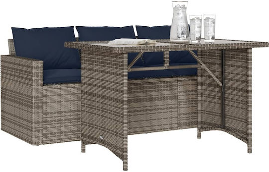 Set Sala De Mese Pentru Exterior 2 Piese Gri Cu Perne