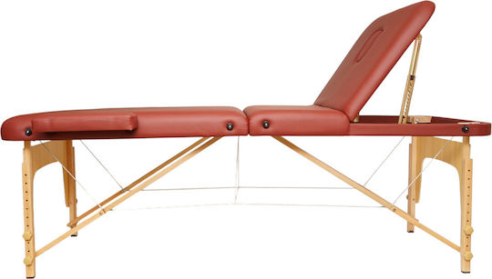 Thor Pat de Fizioterapie Portabil/Pliabil Burgundy din Lemn 60x213cm