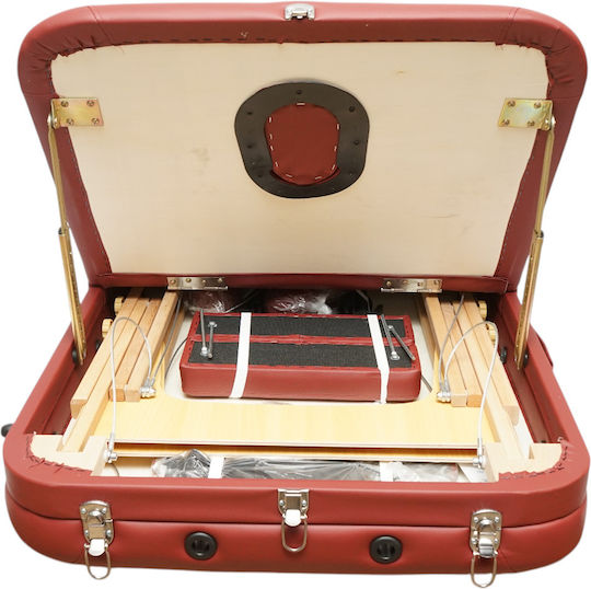 Thor Pat de Fizioterapie Portabil/Pliabil Burgundy din Lemn 60x213cm