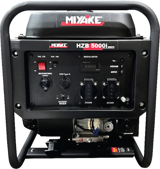 Miyake HZB 3500i Generator Inverter Gasoline Four-stroke with Handle and Maximum Power 4.38kVA