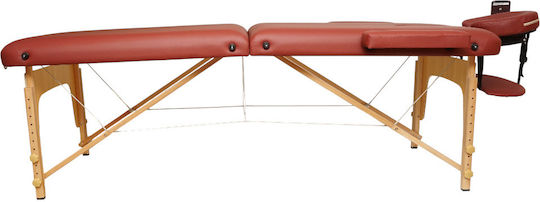 Thor Pat de Fizioterapie Portabil/Pliabil Burgundy din Lemn 60x213 cm