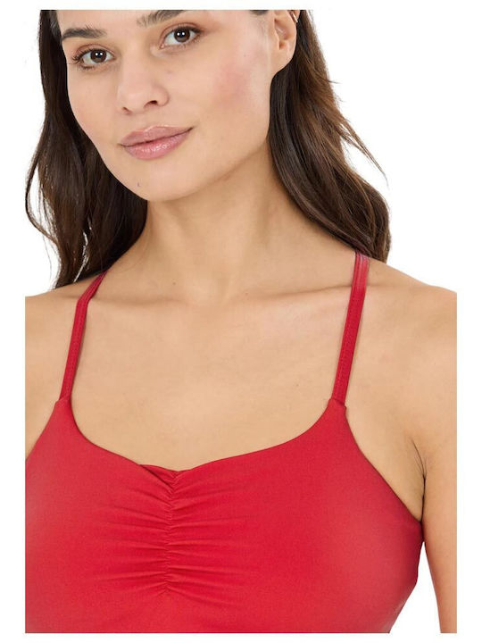 Women's Crop Sleeveless Red Top
