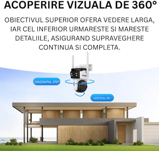 Vstarcam Cameră de Supraveghere IP Triplu Wi-Fi/4G Impermeabilă cu Baterie cu Comunicare Bidirecțională și Obiectiv 4mm