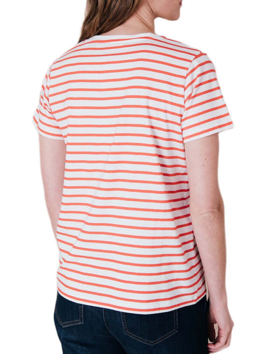C'est Beau La Vie Bluza Damă Tricou Cu Dungi Roșie