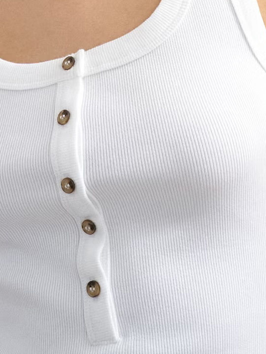 Women's Cotton Sleeveless White Blouse