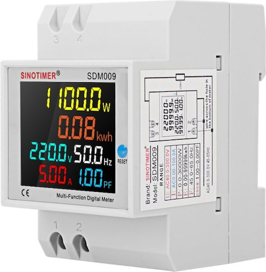 Sinotimer Instrument de Măsură pentru Panou Electric Digital pe Șină Monofazat