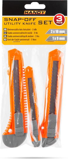 Universal Cutter Knife Set 3 Pieces Segmented Blades 9 Mm 18 Mm