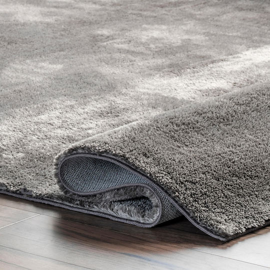 Deluxe Wohnzimmer Teppich Rechteckiges Pelziges Grau 80x130cm