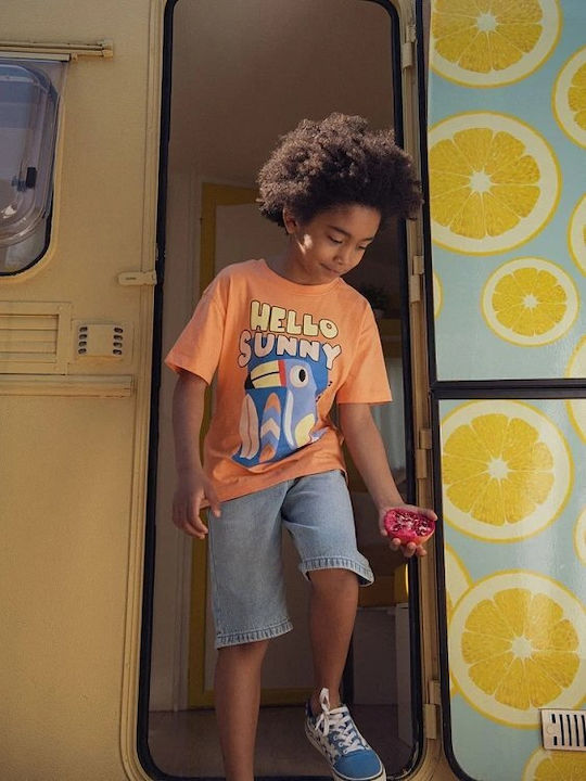 Kids Top Short-sleeved Orange Zosolti2