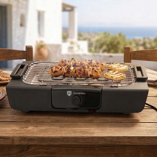 HomeVero Tabletop Electric Grill Grate 2000W with Adjustable Thermostat 40x24cm