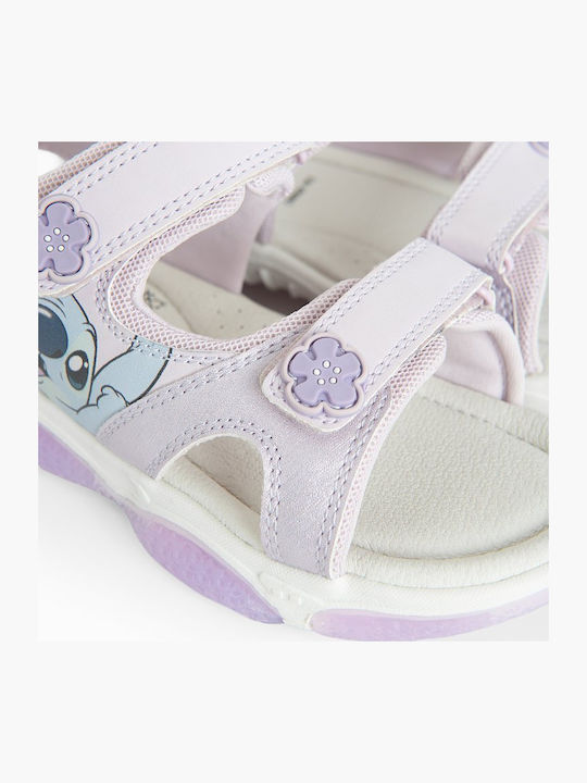 Kids' Sandals Lilo & Stitch with Hoop & Loop Closure and Lights Purple