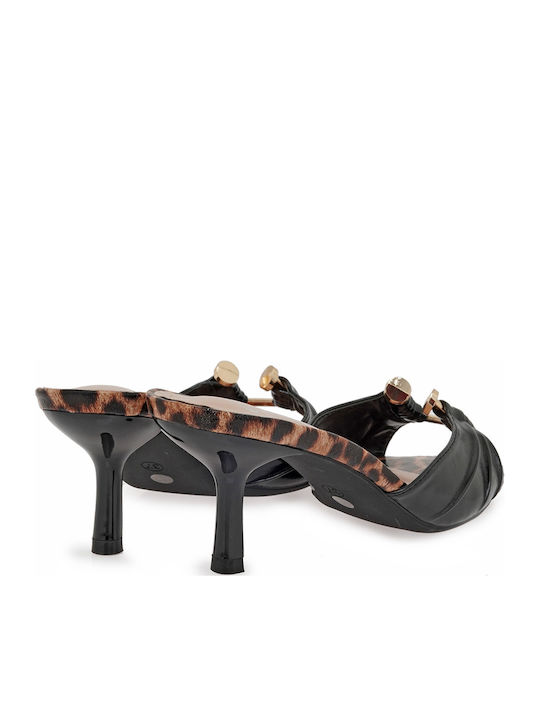 Mules With High Heel In Black Colour
