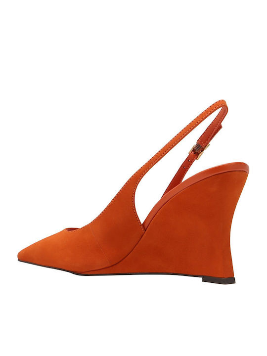Suede Pumps Mit Mittelhohem Absatz Orange A1370100020016