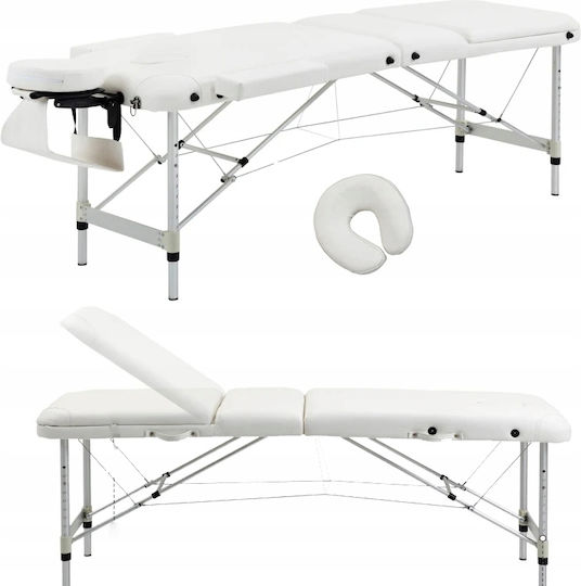 Folding Portable Foldable White Physiotherapy Bed Made of Aluminum 215x60cm