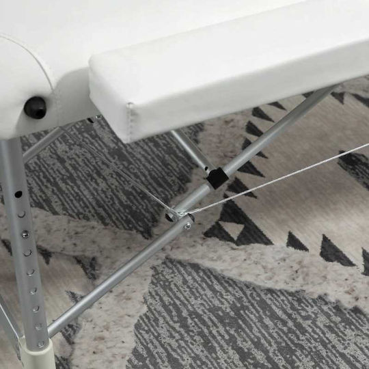 Folding Portable Foldable White Physiotherapy Bed Made of Aluminum 215x60cm