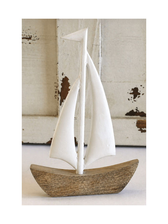 Καραβι Ξυλινη Βαση Μεταλλικο Καταρτι 31cm 16x2.5x31cm Μονόχρωμο Kaeming