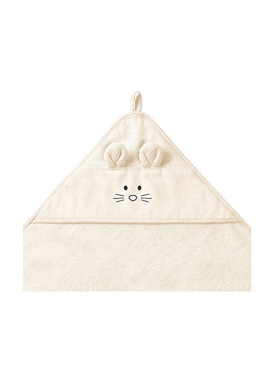 Babyono Детски Халат Худи Крем 100x100см
