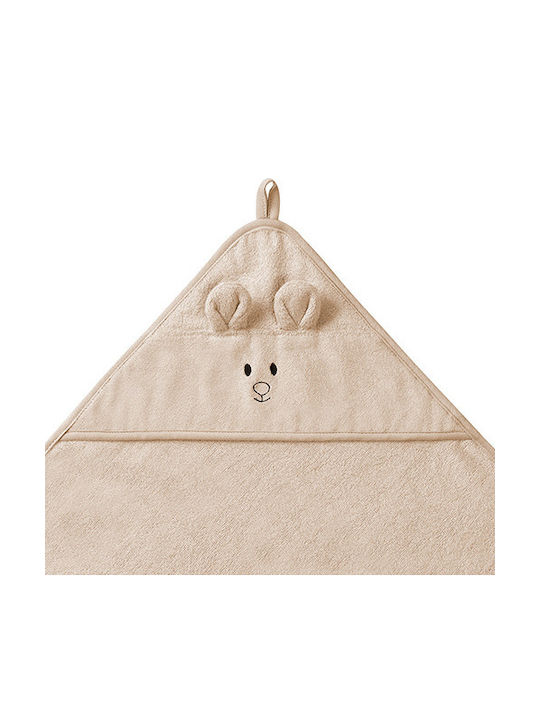 Babyono Детски Халат Худи Тъмнобежов 100x100см