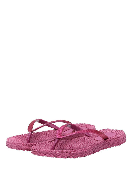 Glitter Damen Zehentrenner in Fuchsie Farbe